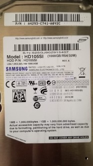 1TB Samsung HD105SI SATA HDD