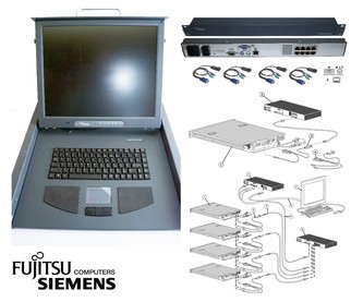 FS 17" KVM Keyboard Drawer + KVM switch +4 cable
