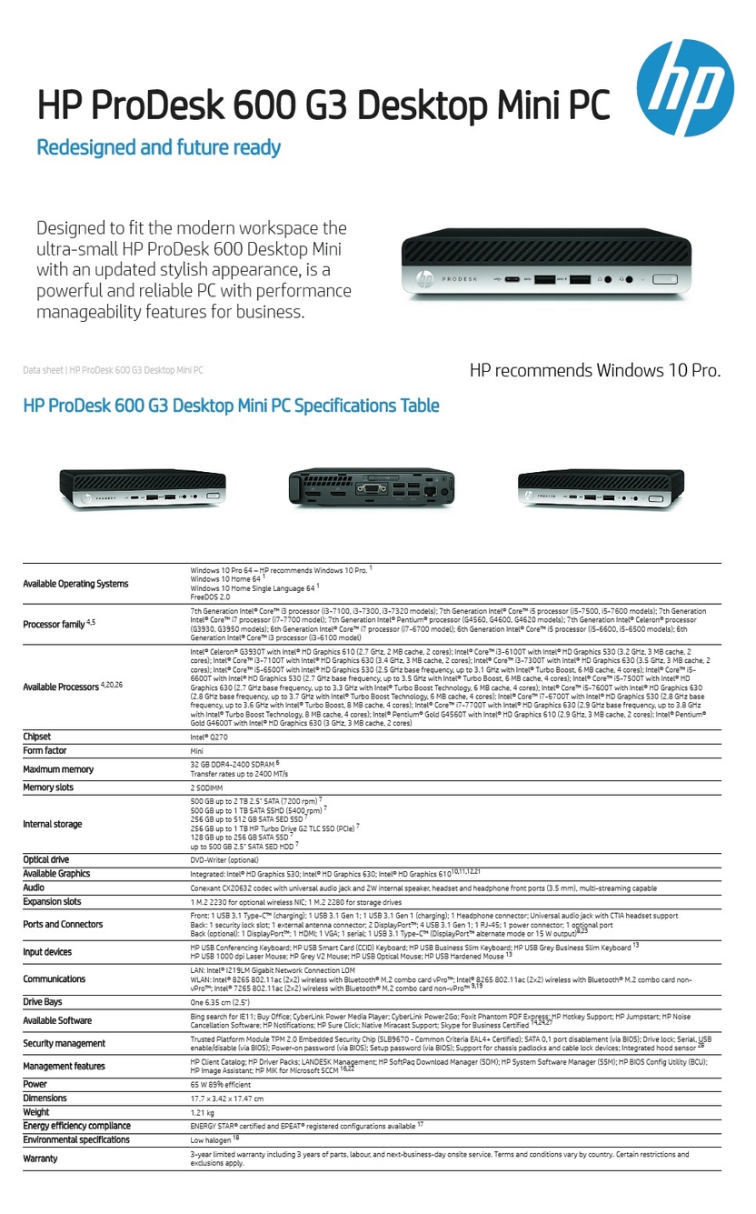 Prodesk 600 G3